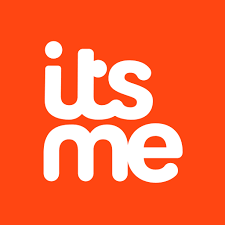 Logo van itsme met een oranje achtergrond